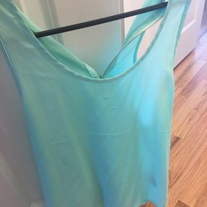 Light blue flowy tank top with zipper back